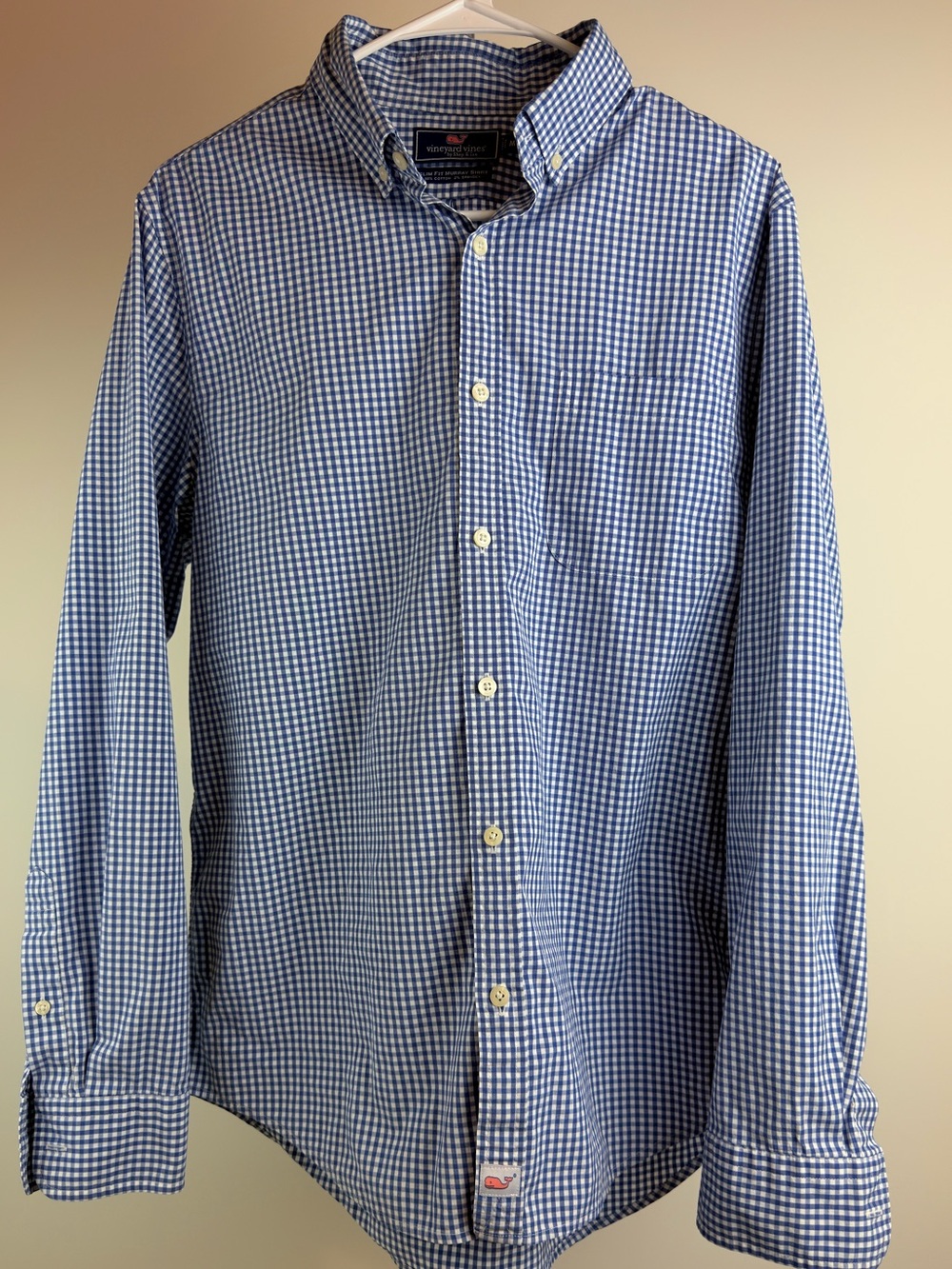 Vineyard Vines Slim Fit Murray Shirt Blue White Gingham Check Button Down M